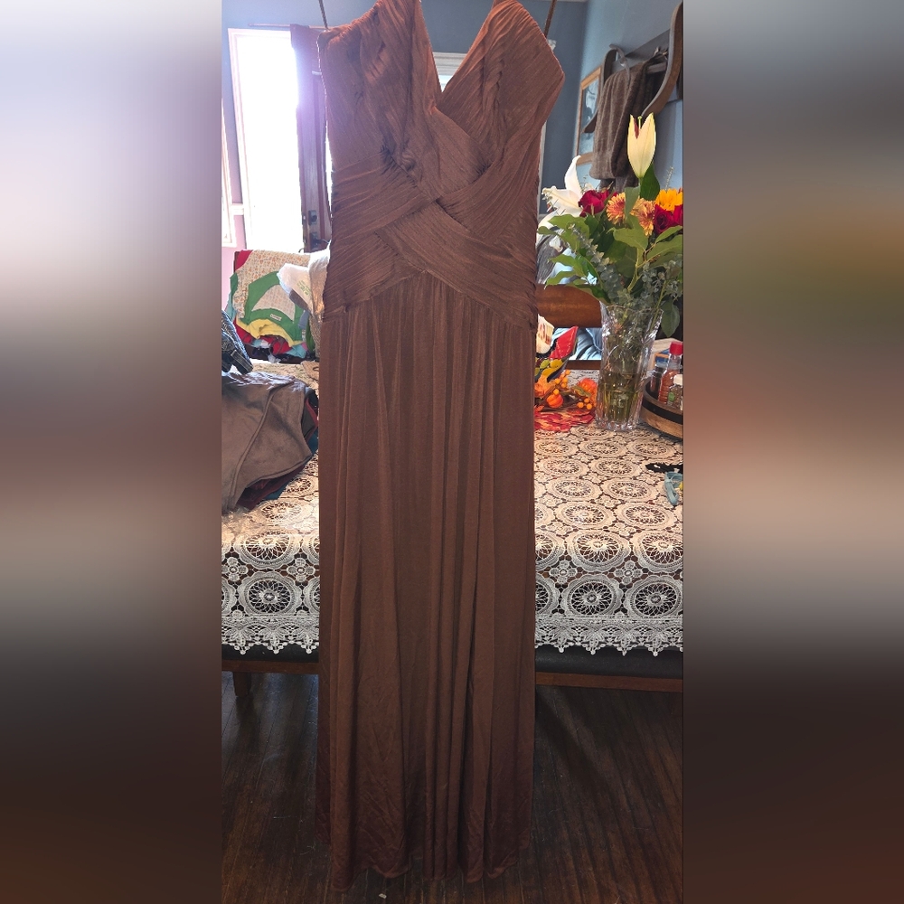 Stunning BCBGMaxAzria Chocolate Brown Maxi Dress Sz S